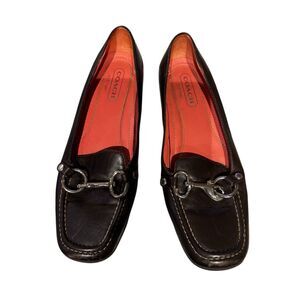 Coach‎ Dorie Loafer Leather Horsebit Equestrian Women Brown Silver Size 6-1/2